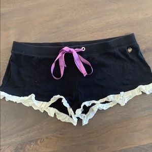 Juicy Couture black with white ruffles shorts